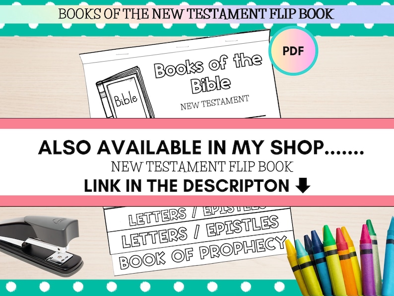 Libros del Antiguo Testamento de la Biblia: libro imprimible, libros de la Biblia para niños, manualidades de libros de la Biblia, manualidades para la escuela dominical imagen 9