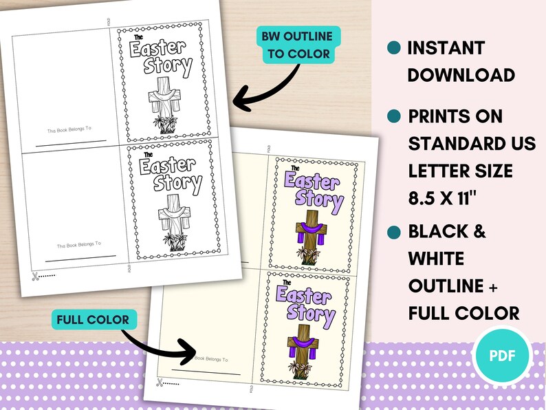 The Easter Story Mini Book Printable, Holy Week Craft, Sunday School ...