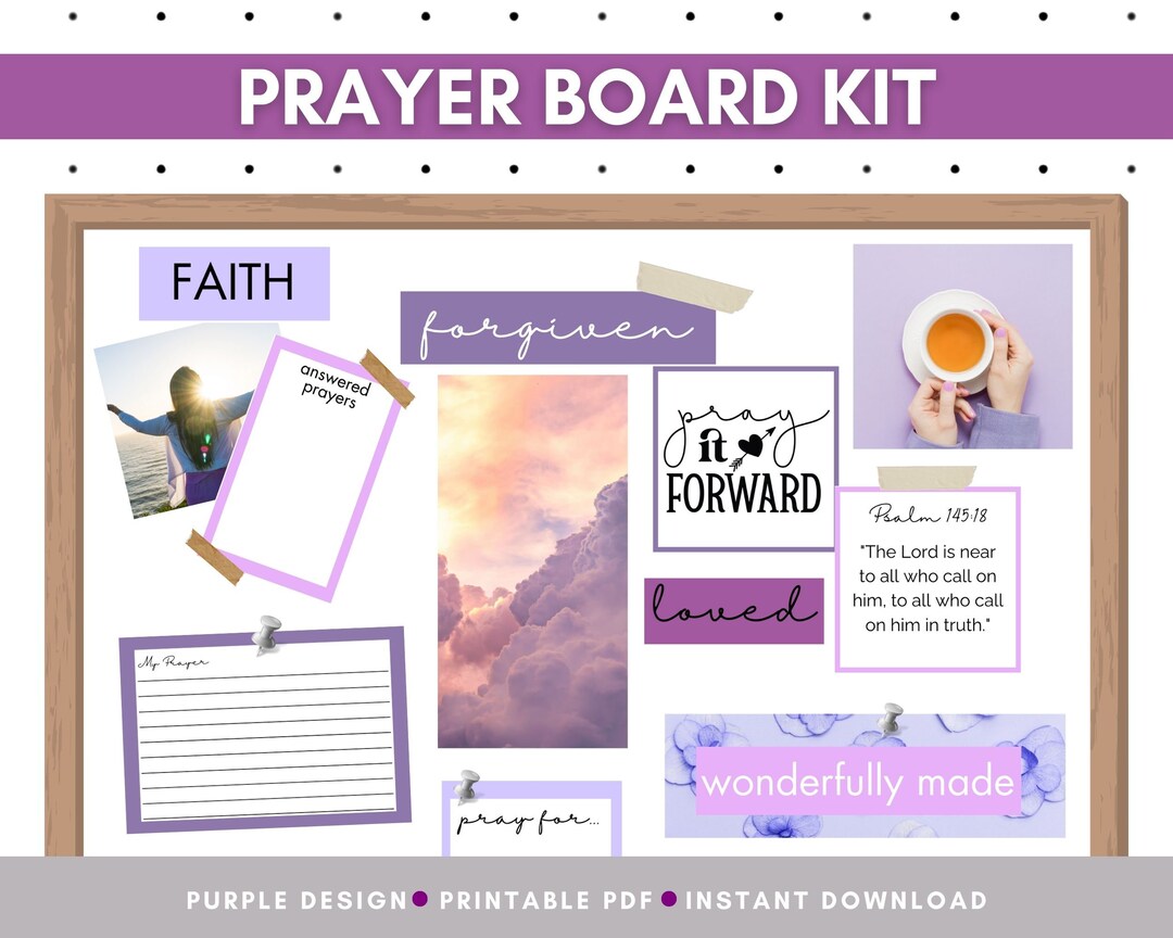 Printable Prayer Board Kit, Prayer Cards, Scripture Cards, Praise and ...