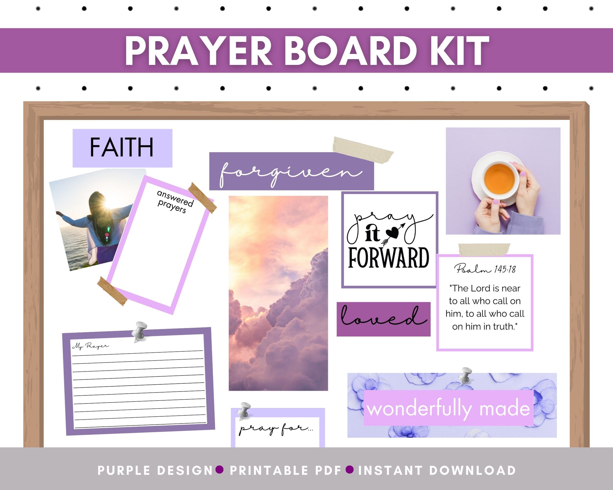 Printable Prayer Board Kit, Prayer Cards, Scripture Cards, Praise and ...