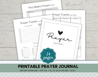 Prayer Journal Printable, Daily Prayer Planner, Prayer List Journal, Bible Planner