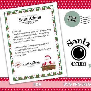 Santa Cam Letter & SVG Bundle, Printable letter From Santa Claus