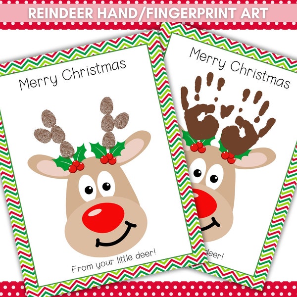 Weihnachten Handabdruck Handwerk, Fingerabdruck Kunst, Kinder Weihnachtskarte, Weihnachtsandenken
