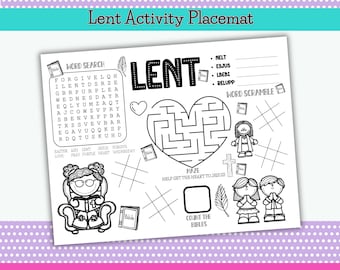Lent Activity Placemat, Ash Wednesday Printable (PDF)