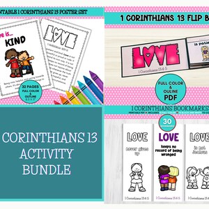 1 Korinther 13 Bündel, christliche Valentinstag druckbare Aktivitäten, christliche Vorschule druckbare, Sonntagsschule, Hausschule, VBS