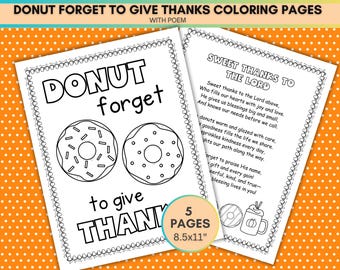 Thanksgiving Coloring Pages, Christian Fall Poem (Digital Download)