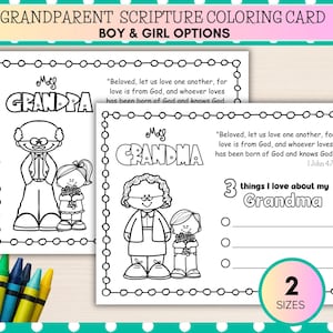 Druckbare Großeltern-Tages-Kinderbibel-Färbungskarte, Großeltern-Tageshandwerk zum Ausdrucken, Sonntagsschulhandwerk, christliche Vorschule, VBS