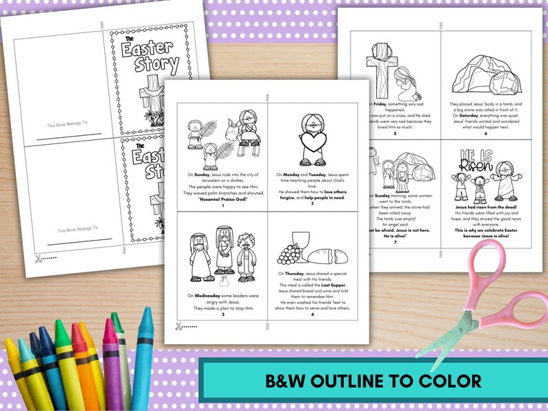 The Easter Story Mini Book Printable, Holy Week Craft, Sunday School ...