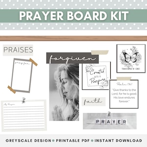 Kit de conseil de prière imprimable, cartes de prière, cartes des Écritures, louange et gratitude
