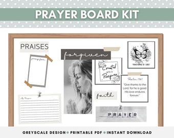 Kit de tablero de oración imprimible, tarjetas bíblicas (descarga digital)