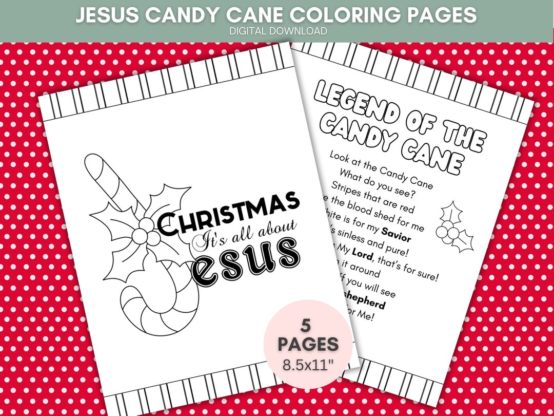 Jesus Candy Cane Coloring Sheets, Legend of the Candy Cane Activity