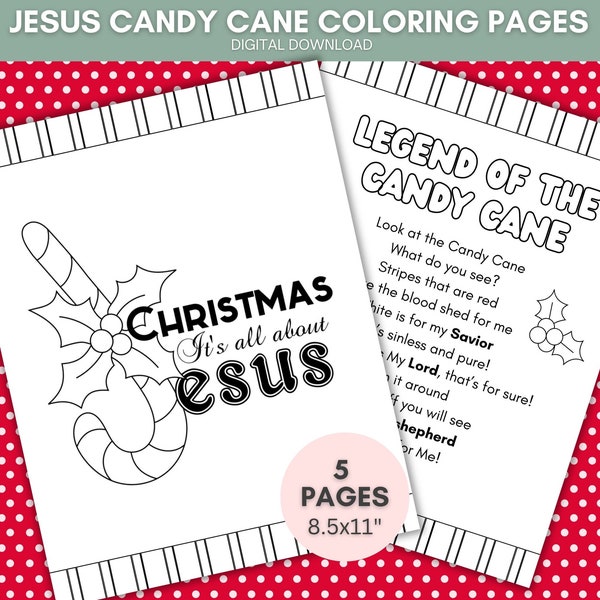 Jesus Candy Cane coloring sheets, legend of the candy cane activity, nativity coloring pages, Sunday School Christmas activity