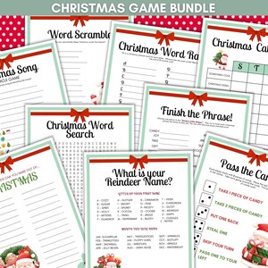 Printable Christmas Game Bundle, Christmas Party Games, Family Christmas Games
