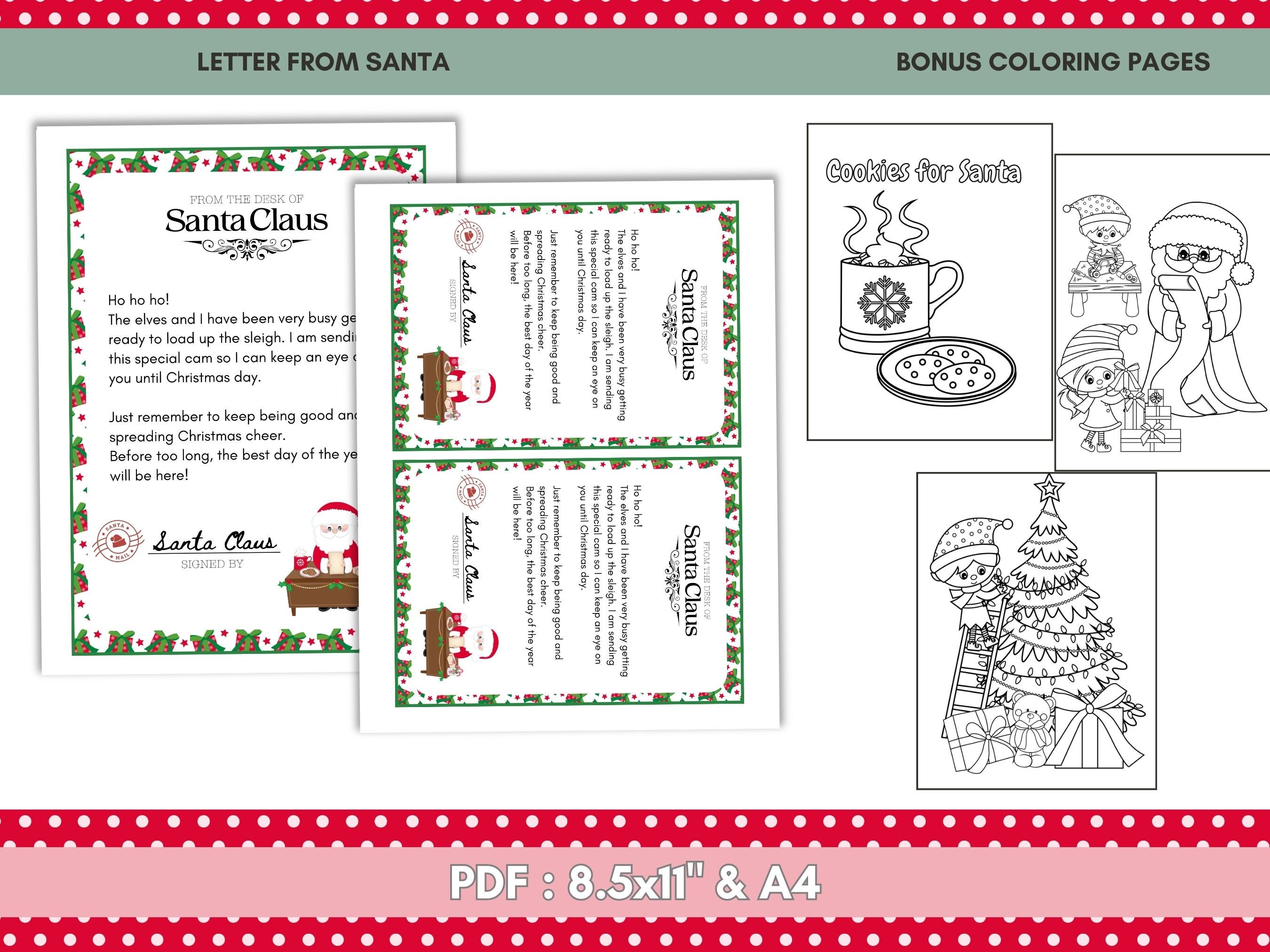 Santa Cam Letter, Printable Letter to Santa - Etsy