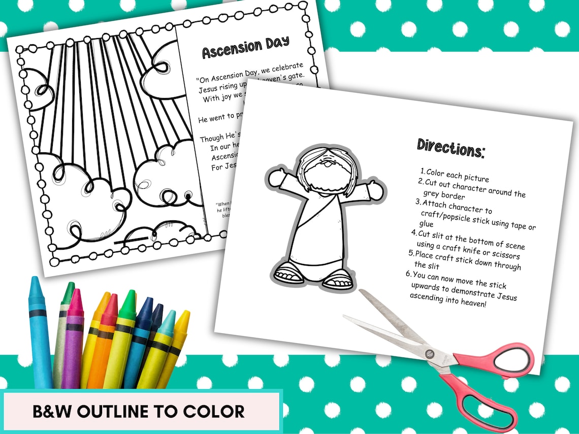 Jesus Ascension Printable Craft for Kids Ascension Day Poem Christian Jesus Ascension Printable Craft for Kids Ascension Day Poem Christian