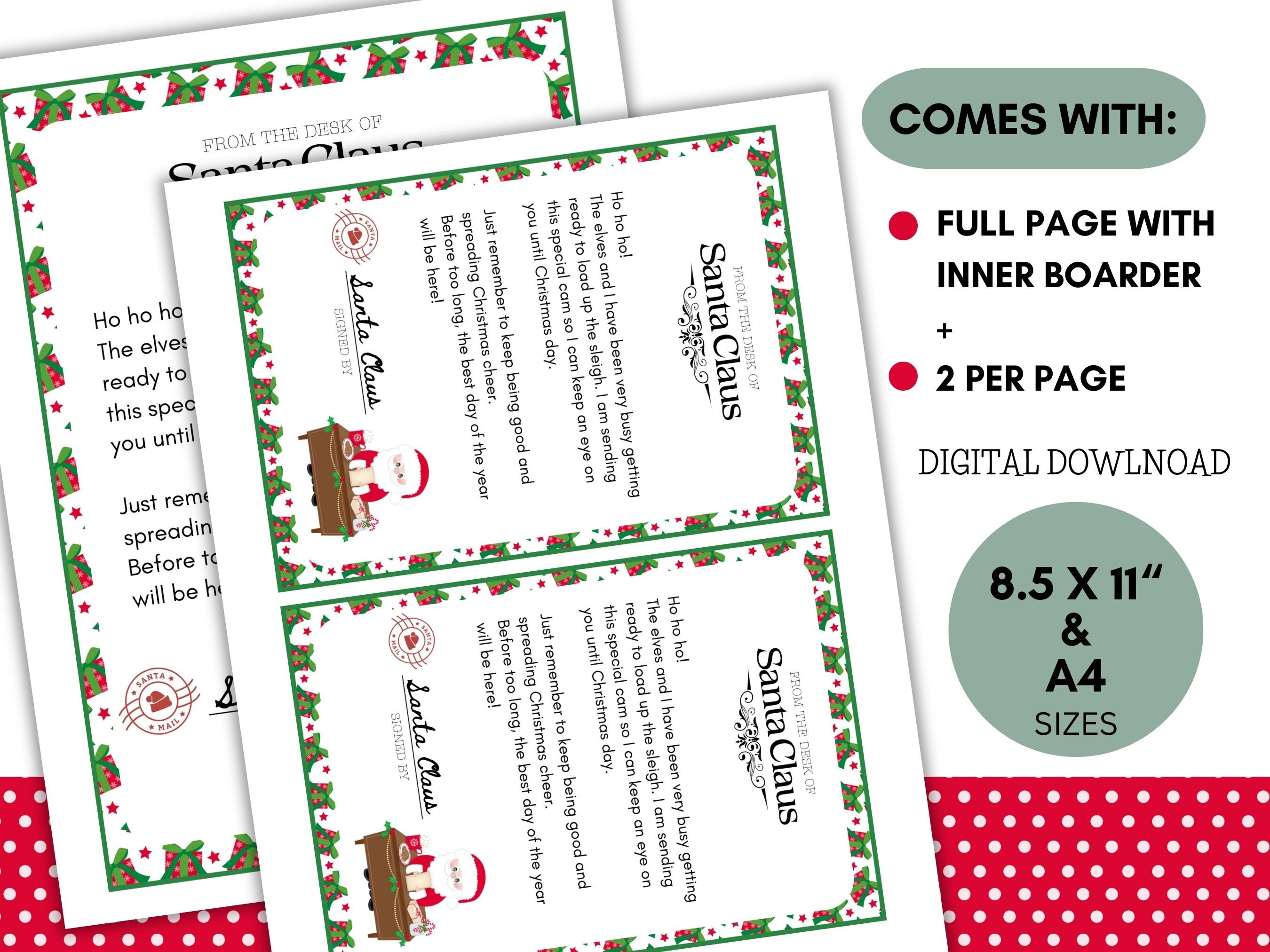 Santa Cam Letter, Printable Letter to Santa - Etsy