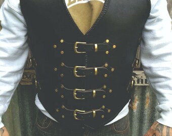 New Men's Thick leather Vest, Motorbike Vest Braided Leather Vest, Motorcycle Vest, Real Cowhide Leather Vest