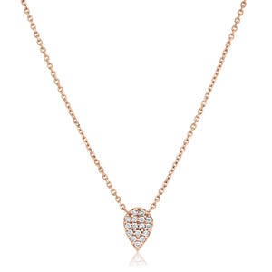 14k gouden diamanten druppelketting, micro effenen diamanten ketting, sierlijke ketting, bruidsketting, druppelketting minimale gouden diamant