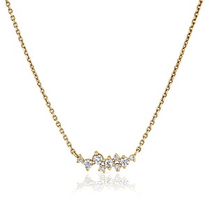 Collier diamants Degrada, collier grappe en or 14 carats, collier superposition de diamants unique, collier diamants jeune et tendance