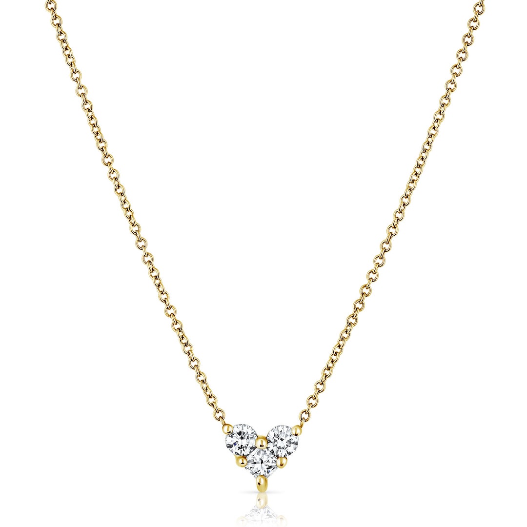 HEART 3 DIAMONDS PEDANT NECKLACE