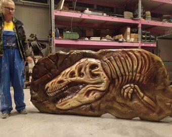 Glasvezel Velociraptor Skull Fossil, tentoonstelling binnen/buiten