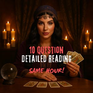 Same Hour 10 Question Tarot Reading, Tarot Reading, Psychic Tarot Cards Reading, Future Psychic Reading, Career, Love, Family, Health