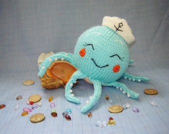 Toy Knitting Patterns, amigurumi octopus, DIY Octopus plush, easy knitting  for baby shower gift, gift for newborns