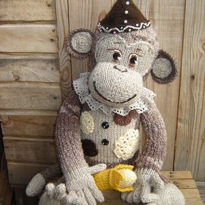 Vintage Style Monkey Knit Pattern - Cute Baby Shower or Birthday Gift ...