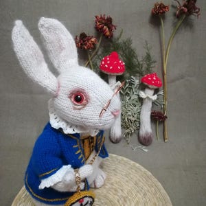 Knitting Pattern Toy White Rabbit in Wonderland Lewis Carroll, White ...