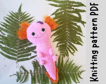 Axolotl Plush Knitting Pattern: Beginner Friendly Soft Toy (PDF Pattern)