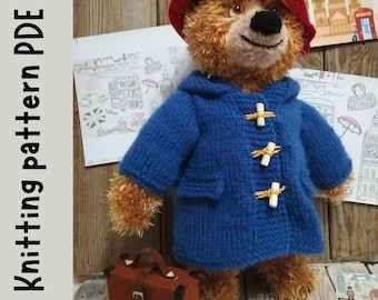 London Bear Amigurumi: Knit Pattern for Teddy with Coat, Hat, and Suitcase - Handmade Toy Travel Companion