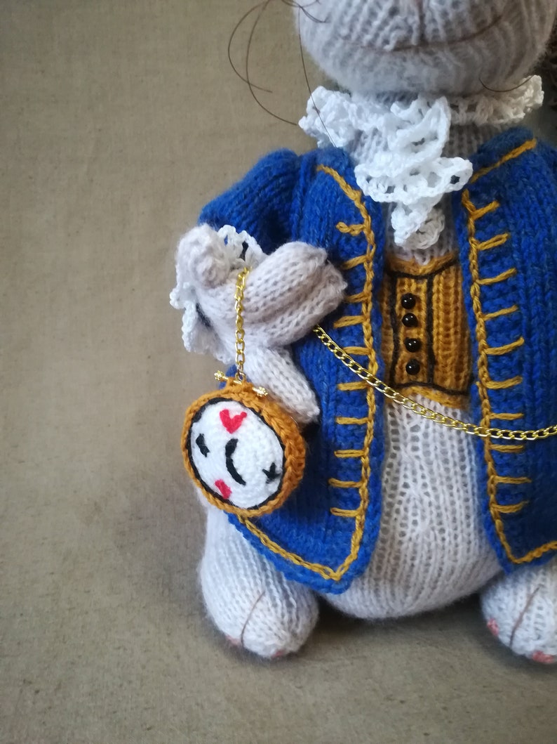 Knitting Pattern Toy White Rabbit in Wonderland Lewis Carroll, White ...