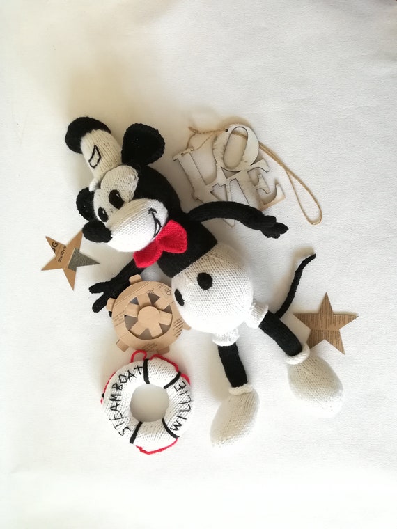 Handmade Steamboat Willie Inspired Mickey Mouse Plush Toy