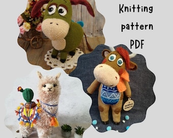 Amigurumi Animals Knitting Pattern Bundle: Soft Toy Patterns (PDF Pattern)