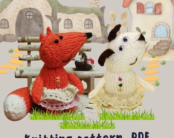 Dog and Fox Toy Knitting Patterns: Beginner Amigurumi (PDF)
