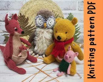Knitting Patterns Bundle based on the book about Winnie the Pooh and his friends