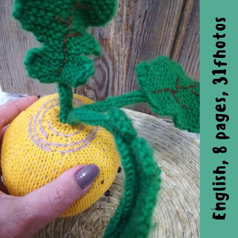 Knitting Pattern of Cute Turnip With Leaves on a Wire Frame - Etsy
