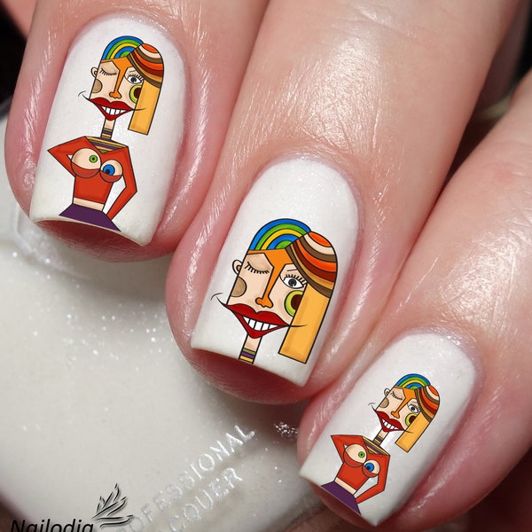 Cubism Painting Nail Art Decal Sticker