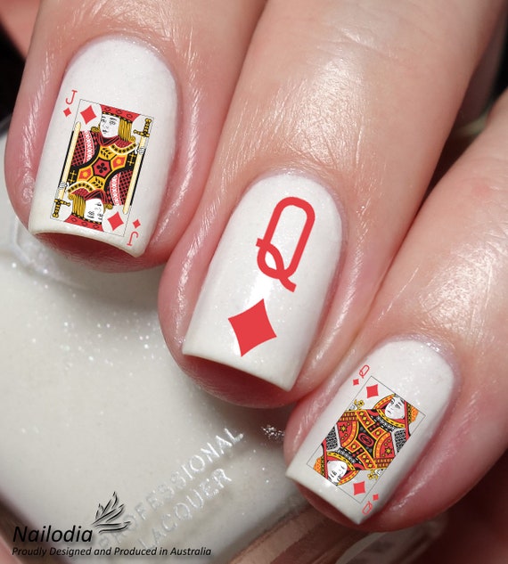 King Queen Jack Ace of Diamond Nail Art Decal Sticker - Etsy