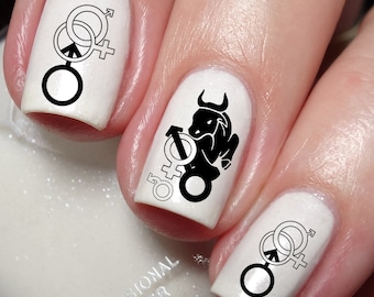 Cuckold couple Nail Art Decal Sticker