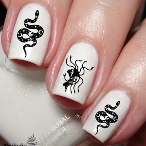 Snake Girl Nail Art Decal Sticker