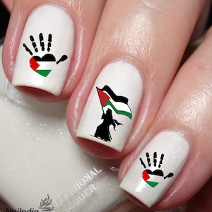 I Love Palestine Nail Art Decal Sticker