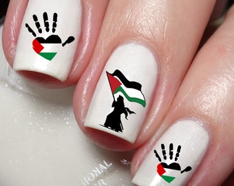 I Love Palestine Nail Art Decal Sticker