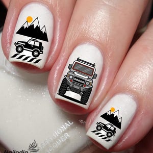 Camping Off Road Nail Art Decal Sticker