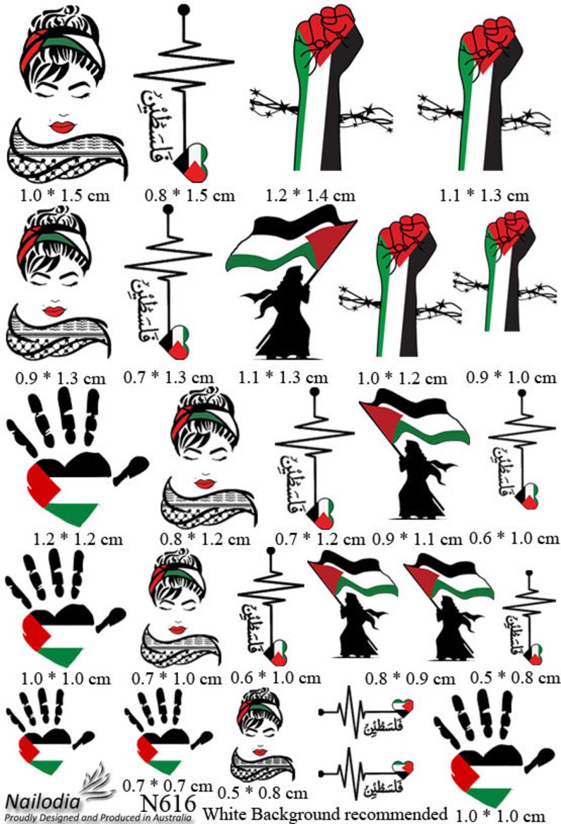 I Love Palestine Nail Art Decal Sticker - Etsy