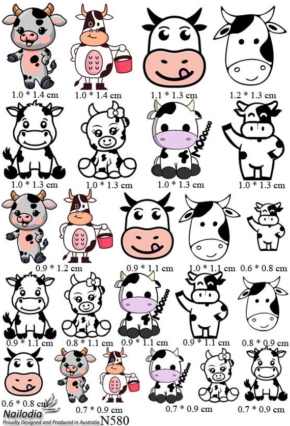 Cow Kuh Collection Nagelkunst-Abziehbilder - Nagelaufkleber Mit Kuh-Motiven Für Kreative Nail Art