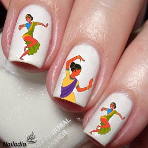 Indian Bollywood Dance Nail Art Decal Sticker