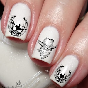 Western Cowboy Nail Art Decal Sticker