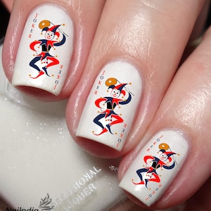 Joker Poker Nail Art Decal Sticker