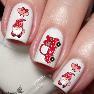 Valentines Gnomes Truck Nail Art Decal Sticker
